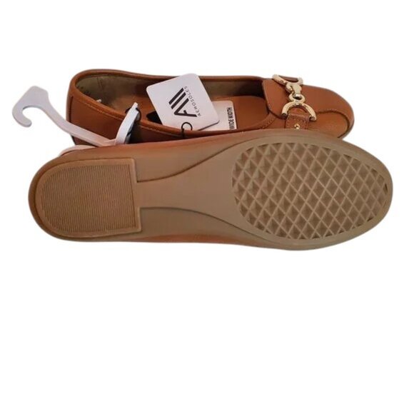 NWT Aerosoles Wide Width Comfortable Womens Buckle Ballet Shoes Flat Cognac Brwn - Picture 3 of 6